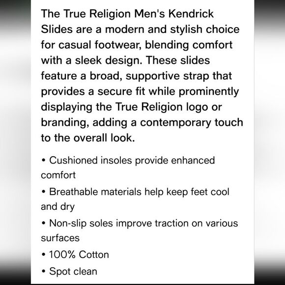 True Religion Kendrick Logo Slide Sandals- Light Grey - Picture 7 of 10